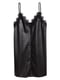 Платье из искусственной кожи в бельевом стиле черное | 6665703 | фото 2