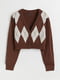 Пуловер коричневый в ромб | 6665919