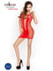 Червона еротична сукня-сітка на бретелях | 6666532 | фото 3