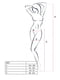 Еротичні колготки-бодістокінг з імітацією панчох з вертикальними смужками та пояс | 6666762 | фото 4