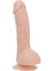 Вигнутий фалоімітатор на присосці  — Brad 7,5″ Dildo With Balls, Beige | 6669811 | фото 3