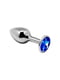 Металева анальна пробка з кристалом Mini Metal Butt Plug Blue M | 6670122