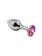 Металева анальна пробка з кристалом Mini Metal Butt Plug Pink M | 6670123