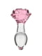 Скляна анальна пробка Rosy Luxurious Glass Anal Plug, ⌀3,3 см, віброкуля в подарунок | 6670799