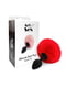 Силіконова анальна пробка М - Silicone Bunny Tails Butt plug Red (діаметр 3,5 см) | 6670930 | фото 3