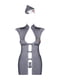 Еротичний костюм стюардеси Obsessive Stewardess 3 pcs costume grey S/M, сірий, сукня, стрінги, пілот | 6671190 | фото 5