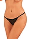 Прозорі чорні стрінги з доступом  Celia Noir crotchless thong M/L | 6671719 | фото 3