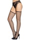 Панчохи-сітка чорні з поясом та підв’язками Net stockings with garter belt One size Black | 6672384 | фото 4