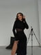 Стильна сукня чорна з розрізом на нозі | 6679128 | фото 4