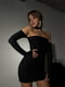 Стильна міні сукня з чокером чорна | 6679130 | фото 2