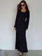Елегантна сукня на шнуровці на спині чорна | 6679133 | фото 2
