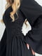 Елегантна сукня на шнуровці по бокам чорна | 6679167 | фото 2