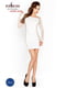 Белое эротическое платье-футляр с сеткой и длинным рукаво | 6673508 | фото 2