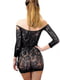 Сукня-сітка з декольте FETISH DINNER Black XL зі спущеним плечем | 6673837 | фото 2
