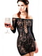 Сукня-сітка з декольте FETISH DINNER Black S/M зі спущеним плечем | 6673838