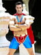 Чоловічий еротичний костюм супермена "Готовий на все Стів" S/M: плащ, портупея, шорти, манжети | 6673946 | фото 4