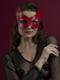 Маска кішечки Kitten Mask, натуральна шкіра, червона | 6674324