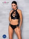 Комплект з екошкіри Nancy Bikini: бра та трусики з імітацією шнуровки | 6676044 | фото 3