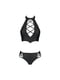 Комплект з екошкіри Nancy Bikini: бра та трусики з імітацією шнуровки | 6676044 | фото 5