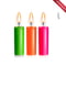 Набір воскових свічок size S 10 см (3 шт), низькотемпературні, люмінісцентні | 6676161 | фото 3