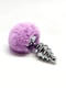 Металева анальна пробка Кролячий хвостик Fluffly Twist Plug L Purple | 6676616 | фото 3