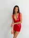 Лакована червона сукня з V-подібним вирізом розмір XL | 6676872 | фото 3