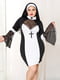 Еротичний костюм черниці Plus Size: міні-сукня, хрест, головний убір | 6678085 | фото 5