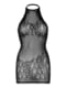 Чорна сукня-сітка зі стразами та відкритою спиною Rhinestone halter mini dress Black (one size) | 6678444 | фото 7