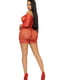 Червона сукня-сітка з сердечками, відкритими плечами та зав’язками Heart net mini dress one size | 6678447 | фото 6