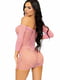 Рожева сукня-сітка з сердечками, зав'язками та відкритими плечами Heart net mini dress Pink (one size) | 6678518 | фото 2