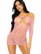 Рожева сукня-сітка з сердечками, зав'язками та відкритими плечами Heart net mini dress Pink (one size) | 6678518 | фото 4