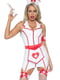Вініловий костюм медсестри: сукня, фартух, манжета, головний убір | 6678578