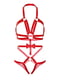 Портупея-тедді червона з ременів з екошкіри Studded O-ring harness teddy M  | 6678601 | фото 5