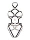 Набір: портупея-тедді з екошкіри Heart ring harness teddy S Black, підвіска-серце, ланцюги | 6678603 | фото 5