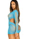 Безшовна бірюзова міні-сукня Long sleeve cut out mini dress One size Turquoise | 6678611 | фото 3