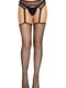 Панчохи-сітка Net stockings with garter belt One size Black, пояс, підв`язки | 6678617 | фото 3