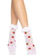 Шкарпетки жіночі з полуничним принтом та мереживними манжетами Strawberry ruffle top anklets One size | 6678623 | фото 2