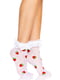 Шкарпетки жіночі з полуничним принтом та мереживними манжетами Strawberry ruffle top anklets One size | 6678623 | фото 4