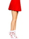 Шкарпетки жіночі з полуничним принтом та мереживними манжетами Strawberry ruffle top anklets One size | 6678623 | фото 6
