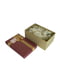 Подарункова коробка з бантом бордово-золота, S - (21,5×14,5×9,7 см) | 6678845