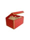 Подарункова червона коробка із золотим геометричним малюнком (25,3×18×13,5 см) | 6678846 | фото 2