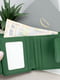 Шкіряний гаманець зелений на кнопці | 6679279 | фото 2