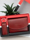 Подарунковий набір: червоний шкіряний гаманець та брелок | 6679294 | фото 2