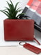 Подарунковий набір: червоний шкіряний гаманець та брелок | 6679294 | фото 4