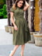 Платье А-силуэта цвета хаки “Бритни” | 6679498 | фото 3