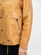 Куртка-рубашка кожаная песочная | 6679757 | фото 3