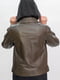Куртка кожаная цвета хаки | 6679779 | фото 2