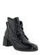 Чорні черевики з натурального лаку на блискавці та шнурівці | 6680171 | фото 3