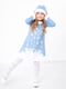 Блакитний новорічний комплект "Снігуронька": сукня та шапочка | 6683294 | фото 2