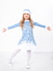 Блакитний новорічний комплект "Снігуронька": сукня та шапочка | 6683294 | фото 3